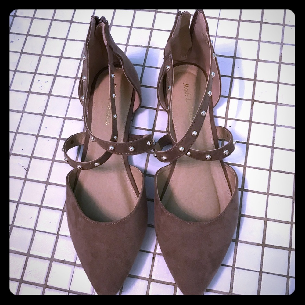 Brown suede flats